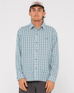 Rusty Datsun Relaxed Check Long Sleeve Shirt | Mens Shirts