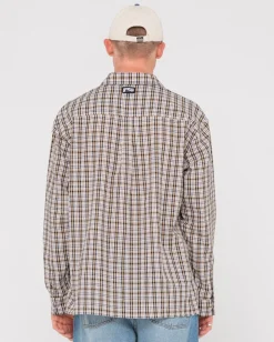 Rusty Datsun Relaxed Check Long Sleeve Shirt | Mens Shirts