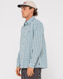 Rusty Datsun Relaxed Check Long Sleeve Shirt | Mens Shirts