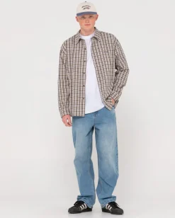 Rusty Datsun Relaxed Check Long Sleeve Shirt | Mens Shirts
