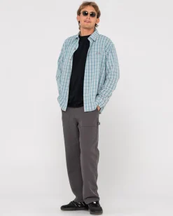 Rusty Datsun Relaxed Check Long Sleeve Shirt | Mens Shirts