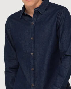 Rusty Dryver Denim Long Sleeve Shirt | Mens Shirts