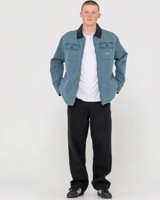 Rusty Dungaree Zip Up Jacket | Mens Jackets