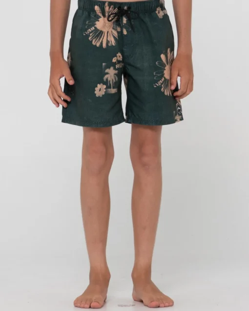 Rusty Electric Sax Printed Elastic Boardshort Boys | Kids Bottoms