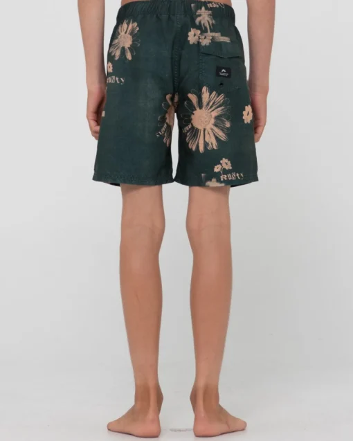 Rusty Electric Sax Printed Elastic Boardshort Boys | Kids Bottoms