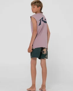 Rusty Electric Sax Printed Elastic Boardshort Boys | Kids Bottoms