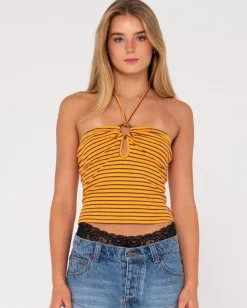 Rusty Emma Striped Halter Neck Top | Womens Fashion Tops