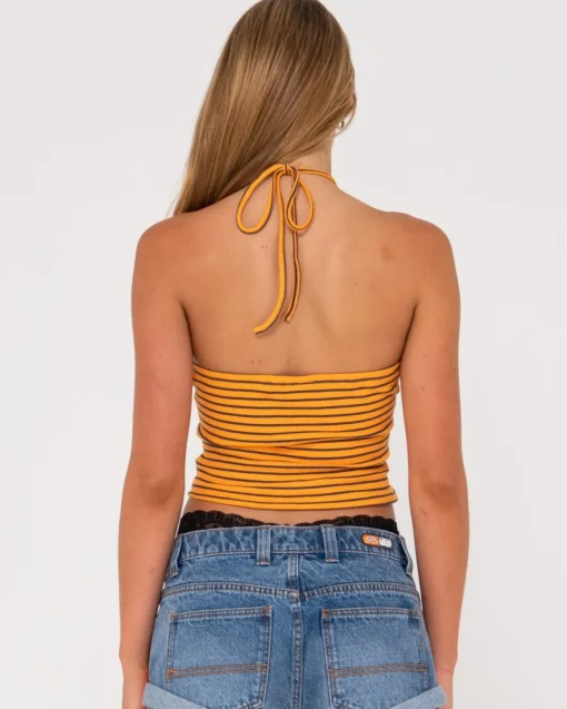 Rusty Emma Striped Halter Neck Top | Womens Fashion Tops