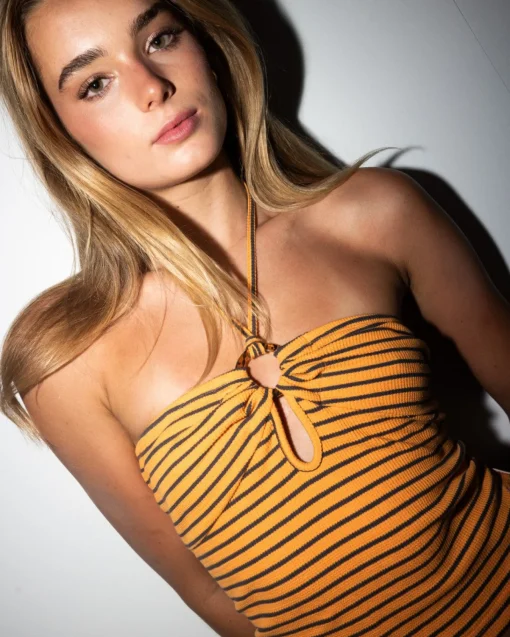Rusty Emma Striped Halter Neck Top | Womens Fashion Tops