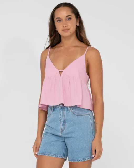 Rusty Felicity V Neck Cami Crop Top | Womens Fashion Tops