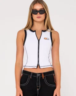Rusty Fletcher Zipper Vest | Womens Fashion Tops