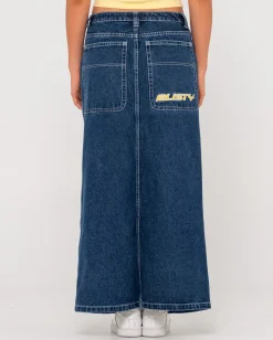 Rusty Flip Mommy Low Rise Denim Maxi Skirt | Womens Denim