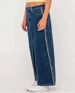 Rusty Flip Mommy Low Rise Denim Maxi Skirt | Womens Denim