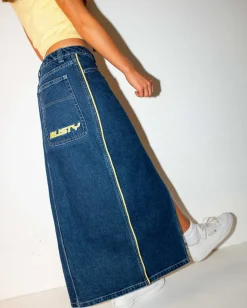 Rusty Flip Mommy Low Rise Denim Maxi Skirt | Womens Skirts