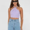 Rusty Harlet Twisted Halter Crop Top | Womens Fashion Tops