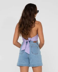 Rusty Harlet Twisted Halter Crop Top | Womens Fashion Tops