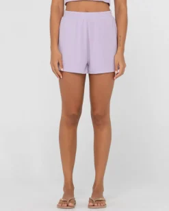 Rusty Harlo Elastic High Waisted Lounge Short | Womens Shorts