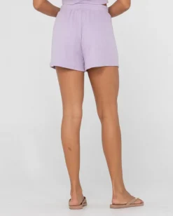 Rusty Harlo Elastic High Waisted Lounge Short | Womens Shorts