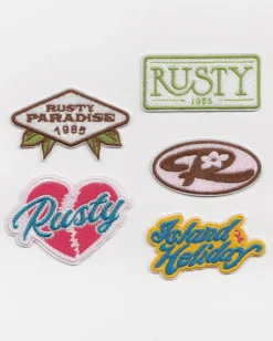 Rusty Iron-On Embroidered Patch Pack | Mens Drink Bottles & Other