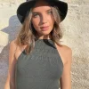 Rusty Laura Halter Crop Knit Top | Womens Fashion Tops