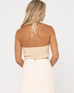 Rusty Laura Halter Crop Knit Top | Womens Fashion Tops