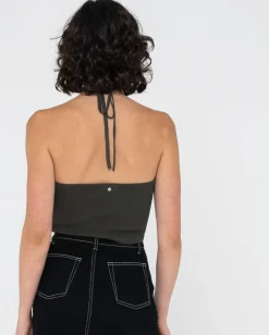 Rusty Laura Halter Crop Knit Top | Womens Fashion Tops