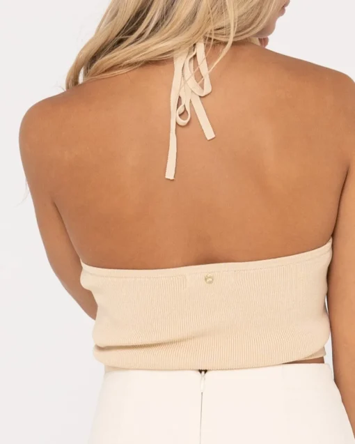 Rusty Laura Halter Crop Knit Top | Womens Fashion Tops