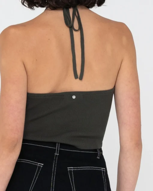 Rusty Laura Halter Crop Knit Top | Womens Fashion Tops