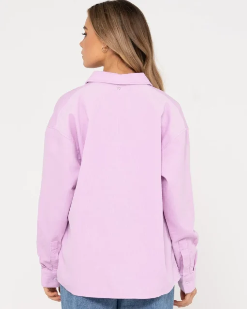 Rusty Louis Mini Cord Long Sleeve Shirt | Womens Fashion Tops