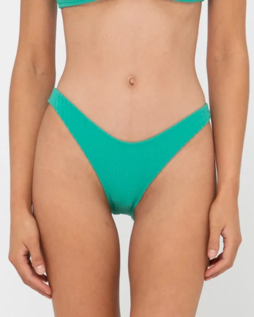 Rusty Lucky Rib Towelling Midi Bikini Bottom | Womens Bikinis