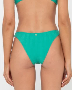 Rusty Lucky Rib Towelling Midi Bikini Bottom | Womens Bikinis
