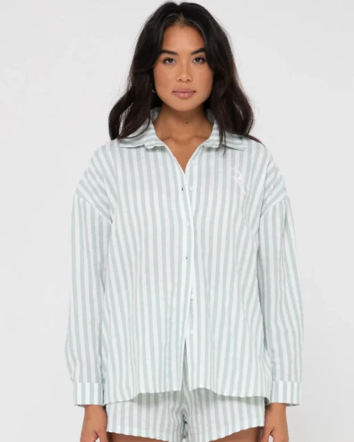 Rusty Mackenzie Striped Oversized Shirt | Womens Shirts