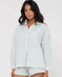 Rusty Mackenzie Striped Oversized Shirt | Womens Shirts