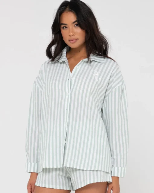 Rusty Mackenzie Striped Oversized Shirt | Womens Shirts