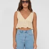 Rusty Magnolia Floral Printed Crop Top | Womens Fashion Tops