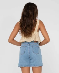 Rusty Magnolia Floral Printed Crop Top | Womens Fashion Tops
