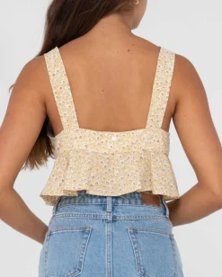 Rusty Magnolia Floral Printed Crop Top | Womens Fashion Tops