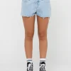 Rusty Malta Low Rise Frayed Denim Short | Womens Denim