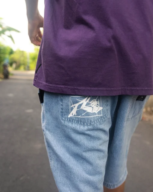 Rusty Manila Folder Vintage Wash Denim Elastic Short | Mens Shorts