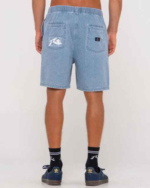 Rusty Manila Folder Vintage Wash Denim Elastic Short | Mens Denim