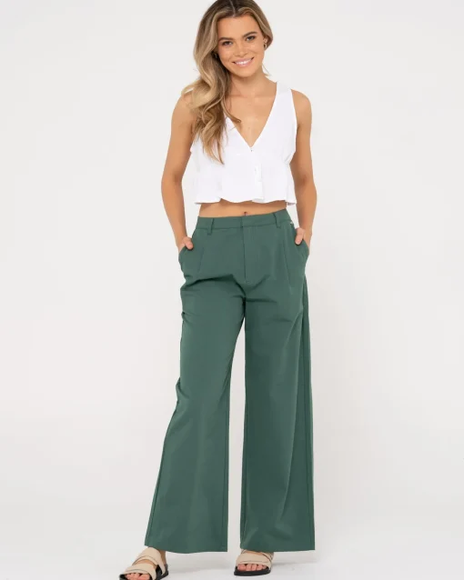 Rusty Matilda Button Up Crop Top | Womens Fashion Tops