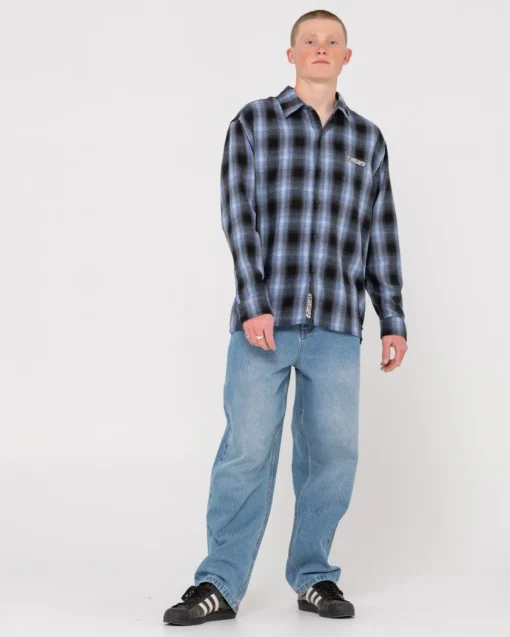 Rusty Neon Dreams Relaxed Plaid Shirt | Mens Shirts