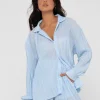 Rusty Nissi Long Sleeve Pleated Shirt | Womens Shirts