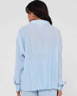 Rusty Nissi Long Sleeve Pleated Shirt | Womens Shirts