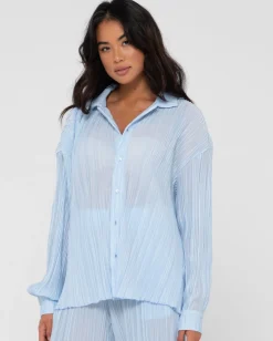 Rusty Nissi Long Sleeve Pleated Shirt | Womens Shirts
