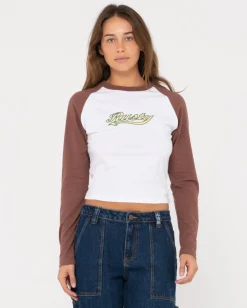 Rusty Norty Long Sleeve Raglan Baby Tee | Womens Graphic Tees