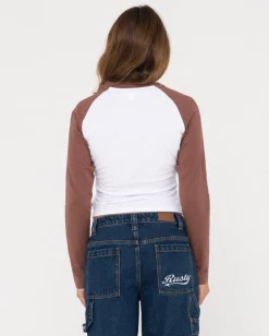 Rusty Norty Long Sleeve Raglan Baby Tee | Womens Graphic Tees