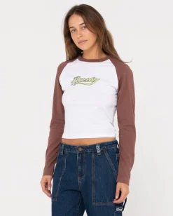 Rusty Norty Long Sleeve Raglan Baby Tee | Womens Tees & Tanks