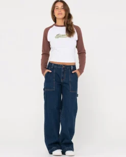 Rusty Norty Long Sleeve Raglan Baby Tee | Womens Tees & Tanks