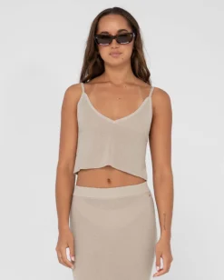 Rusty Ophelia Relaxed Knit Cropped Cami | Womens Overswim